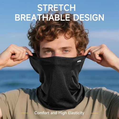 Vista 3 de OZERO Protección solar para la cara, polaina para el cuello, bufanda transpirable y refrescante para actividades al aire libre de verano