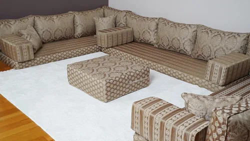 Vista 4 de arabicsofa Sofá de Asiento de Piso Tradicional Árabe – Cojines de Piso de Estilo Marroquí Hechos a Mano para Habitación de Huéspedes