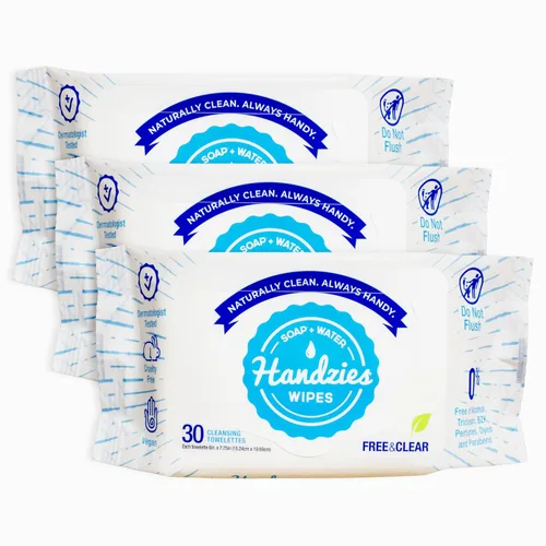 Vista 7 de Handzies Toallas de limpieza de agua y jabón natural, libre y transparente, paquete de viaje de 12 quilates, paquete de 6 (72 toallas en total)