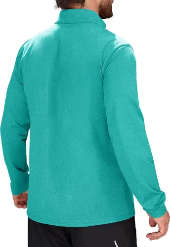 Vista 51 de MAGCOMSEN Sudadera de golf de manga larga con forro polar para hombre, con cremallera de 1/4, térmica, para correr