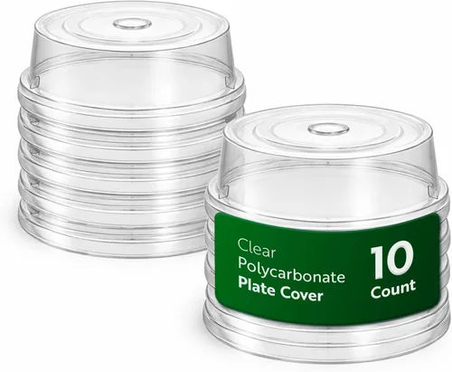 Vista 9 de Restaurantware Cater Tek - Cubierta de placa de policarbonato de 9.4 pulgadas, 1 cubierta de plato inastillable, lavable en lavavajillas para placa