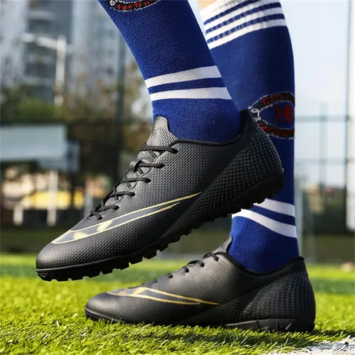 Vista 5 de AOLEYE Zapatos de fútbol unisex competitivos para hombres y mujeres, botas de fútbol para interiores y exteriores, atléticos, para correr, deportes