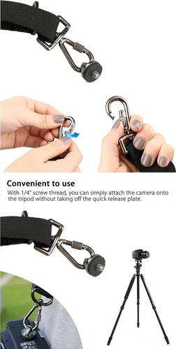 Vista 6 de Fotasy Correa de diseño ergonómico para cámara, correa ajustable para el cuello de la cámara, con liberación rápida y correa de seguridad