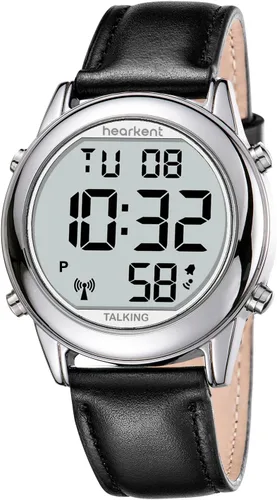 Vista 9 de Hearkent Reloj parlante digital grande para personas mayores ciegas con Plateado