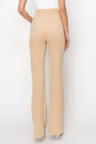 Vista 3 de Sheismine Pantalones casuales de cintura alta para mujer con pierna ancha
