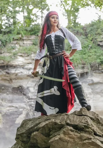 Vista 13 de Disfraz de gitana de bandera pirata para mujer Multicolor