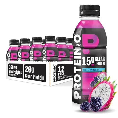 Vista 7 de Protein2o - Bebida a base de agua con infusión de 15 gramos de proteína de suero, sabor cereza, botella de 16.9 oz (paquete de 12)