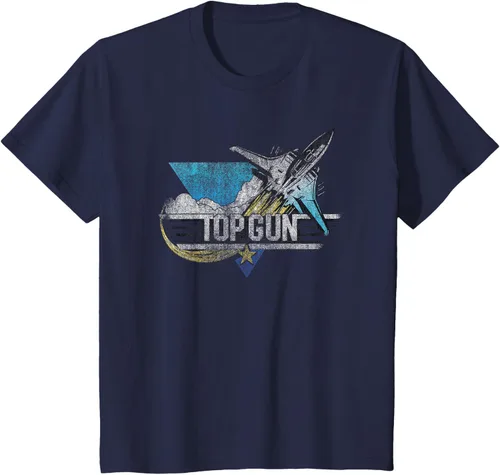 Vista 43 de Top Gun Illustrated F-14 Triangle Art Camiseta, Azul / Patchwork, S Azul Marino