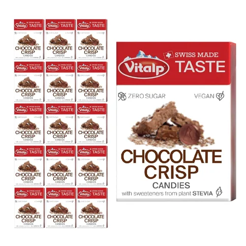 Vista 28 de Vitalp Sabor, Hecho en Suiza, Caramelo Sin Azúcar con Stevia, Vegano, Sabor a Cereza, Paquetes de 25g/0.88 Onzas, 16 Cajas