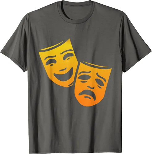 Vista 63 de Comedia y tragedia griega teatro máscaras camiseta