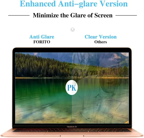 Vista 4 de F FORITO Paquete de 2 protectores de pantalla antirreflejos para laptop compatibles con MacBook Air 13 2018-2020 con Touch ID versión A1932 A2179