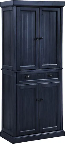 Vista 16 de Crosley Furniture Seaside - Gabinete de cocina y despensa Negro (Distressed Black)