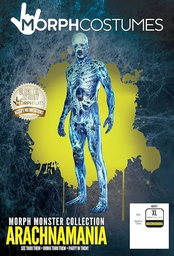 Vista 3 de Morphsuits Disfraz de monstruo de Arachnamania para adulto, espeluznante disfraz de Halloween para hombres, body aterrador para adultos