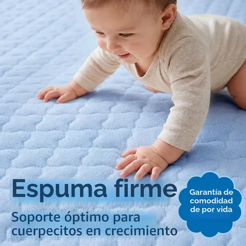Vista 7 de Pro Goleem Colchón Pack and Play de 38 x 26 pulgadas para bebés y niños pequeños, color azul