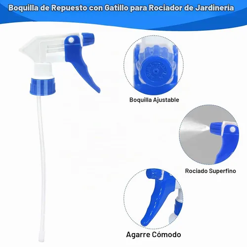 Vista 3 de Boquilla de botella de spray de plástico, pieza de repuesto de botella de pulverización resistente a prueba de fugas, boquilla de pulverización