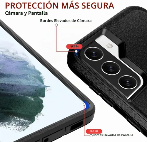 Vista 7 de Gurible - Funda para Samsung Galaxy S21 Plus, protección resistente de 3 capas, a prueba de golpes, a prueba de polvo, antiarañazos, con cubierta