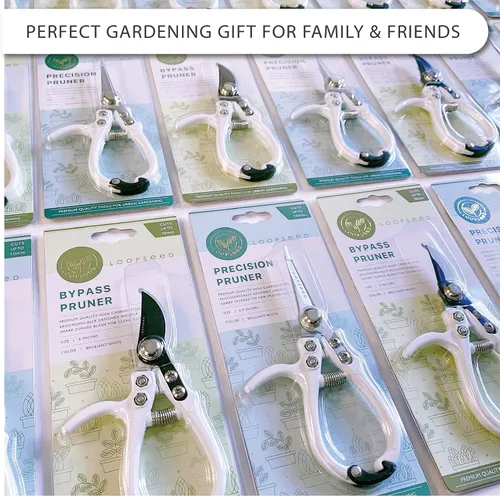 Vista 6 de Tijeras de podar para plantas con funda de cuero vegano, tijeras para recortar jardín con funda para cinturón, recortadores de bonsái, recortadores