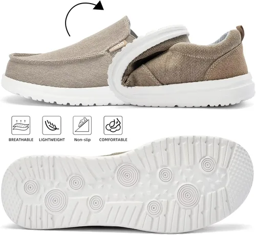 Vista 2 de Mens Loafers Casual Hand Free Slip-on Shoes - Mens Boat Shoes Comfy Lightweight Canvas Non-Slip Sneakers Walking Shoes