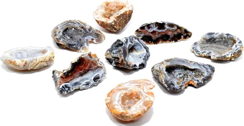 Vista 4 de HQRP 1PC Natural Agate OCO/Cuarzo Geoda Crystal Cluster Sparkling Multicolor Gemstone Coleccionable Mineral Especimen - Brasil
