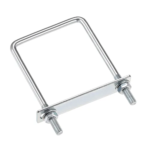 Vista 17 de uxcell Pernos cuadrados en U de 1 "(25 mm) de ancho interior de acero al carbono M8 con tuercas, placa de marco, arandelas redondas