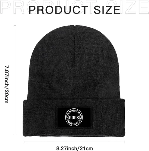 Vista 8 de Zuriohalk pops The Man The Myth The Legend Beanie Hat Funny Beanie Hat for Adults Soft Winter Hat Cuffed