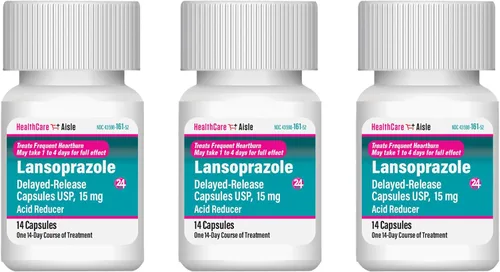 Vista 3 de HealthCareAisle Lansoprazol 15 mg - 42 cápsulas de liberación retardada - Reductor de ácido, trata la acidez estomacal frecuente