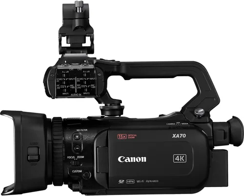 Vista 3 de Canon Videocámara profesional XA70 UHD 4K30 de 1 pulgada, sensor CMOS 4K UHD, AF CMOS de doble píxel, zoom óptico de 15x, zoom digital 600x