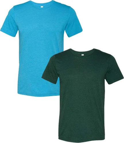 Vista 162 de Bella Canvas 3413c para hombre (1) Triblend verde + (1) Triblend rojo
