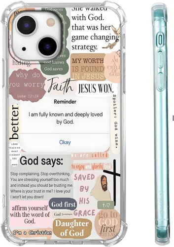 Vista 62 de Funda para Celular con Versículos de la Biblia, Colocación de Citas Cristianas de Jesús, Diseño Collage, Funda Protectora Suave de TPU de Moda