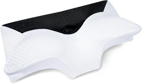 Vista 14 de HOMCA Almohada cervical de espuma viscoelástica con contorno para el alivio del dolor, almohada ortopédica para el cuello para quienes duermen