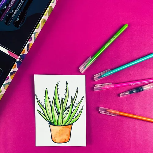 Vista 5 de Art 101 Budding Artist - Juego de arte de acuarela de 44 piezas, 14 diseños para pintar