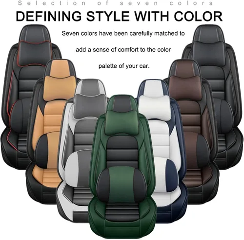 Vista 7 de 5 fundas de asiento para Chevy Aveo 2005-2023, fundas de asiento de automóvil de cuero, impermeables, antideslizantes, suaves, cómodas fundas