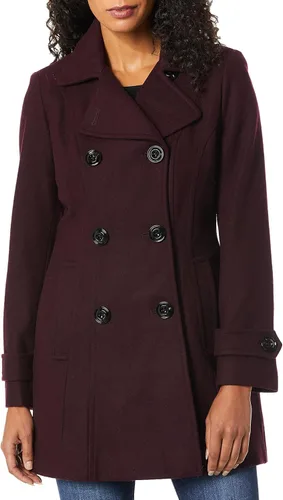 Vista 5 de Anne Klein Abrigo clásico de lana con doble botonadura para mujer Negro