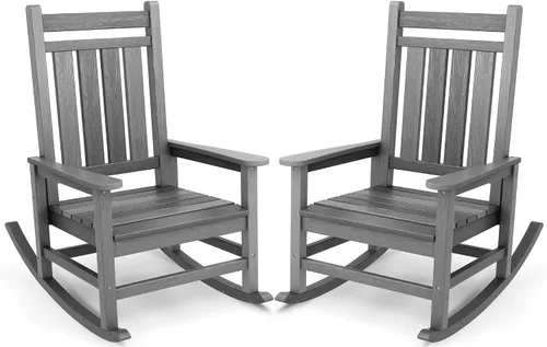 Vista 33 de SEWALL Mecedora de polietileno de alta densidad para adultos, mecedora de gran tamaño para exteriores, para patio, porche, Aruba