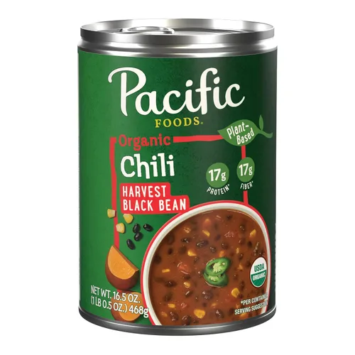 Vista 12 de Pacific Foods Organic Harvest - Chile de frijoles negros, a base de plantas, lata de 16.5 onzas (caja de 12)