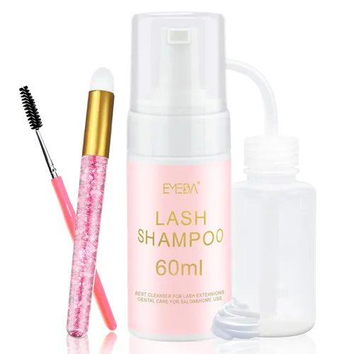 Vista 6 de EMEDA Kit de champú para pestañas 2.02 Fl.oz Kit de limpieza de pestañas Azul