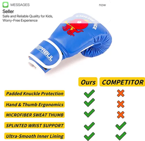 Vista 6 de Guantes de boxeo mejorados para niños y niñas de 3 a 8 años, guantes de boxeo para entrenamiento de niños, guantes de boxeo para niños, para saco