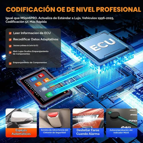 Vista 3 de Autel Scanner MaxiPro MP900TS, herramienta TPMS superior de 8 pulgadas como MS906PRO-TS, codificación OE 2026 Up of MaxiSYS MS906PRO MK900TS