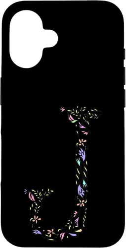 Vista 32 de Letter J Floral Monogram Vintage Initial Personalized Gift Case for iPhone 17