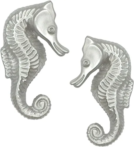 Vista 4 de Costello Coastal - Perillas para gabinete Dolphin (par combinado) Hardware de la colección de peltre de artista