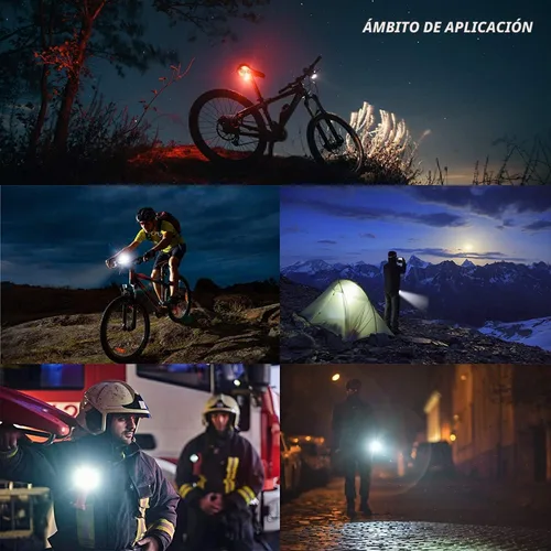 Vista 7 de Rechargeable LED Bike Light Sets, Super Bright Front Headlights and Rear LED Bicycle Lights, 650mah Lithium