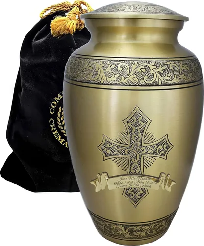 Vista 17 de Urna de cremación de cruz negra para cenizas hombre adulto – Urnas de cremación personalizadas para cenizas humanas, urnas decorativas para hombre