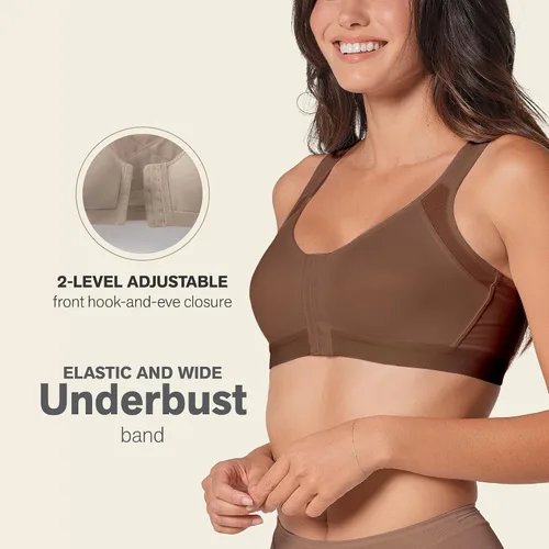 Vista 2 de Sujetador corrector de postura con cierre frontal de cobertura completa - Sujetadores de soporte de espalda inalámbricos para mujer