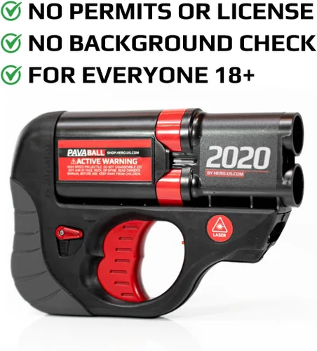 Vista 4 de HERO 2020: Non-Lethal Gun - Self Defense Weapons for Home Defense - Compact, Easy-to-Conceal - PAVA Chemical Irritant - Pepper Spray Launch