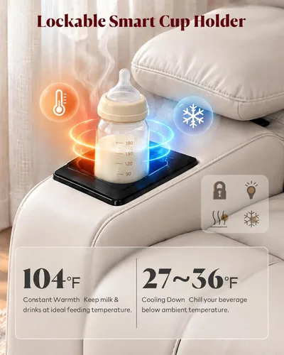 Vista 5 de HOPUBUY Silla reclinable mecedora eléctrica con reposabrazos ajustable