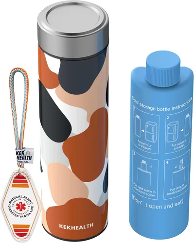 Vista 9 de Slim 16H Estuche de viaje para enfriador de insulina con etiqueta médica de viaje QR, bolsa de viaje para medicamentos portátil con enfriador