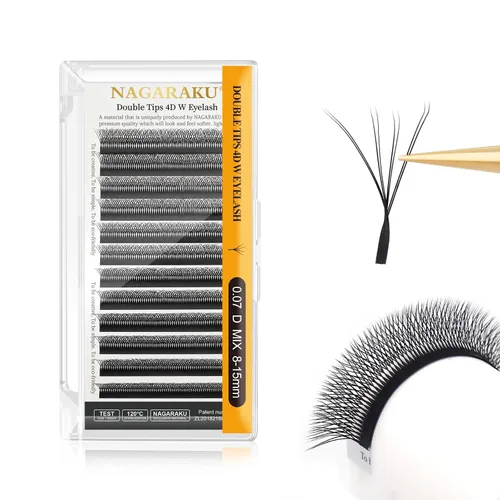 Vista 374 de NAGARAKU Extensiones de pestañas prefabricadas en abanico 3D W 0.05 C 0.315 0.05-C 3D W