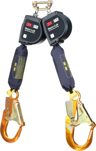 Vista 4 de 3M DBI-SALA Nano-Lok XL Línea de vida autorretráctil de doble pierna, conexión rápida 3100613, red, gancho de aluminio para barras de refuerzo, 9