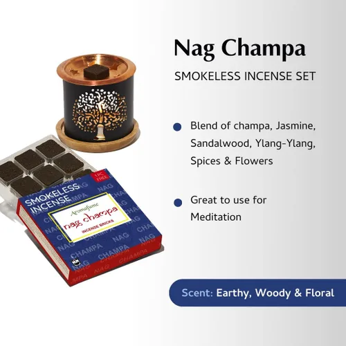 Vista 3 de Nag Champa - Ladrillos de incienso (ladrillos de 5 x 9 pulgadas) y quemador de incienso exótico del árbol de la vida por Aromafume Fabricado
