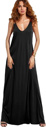 Vista 3 de Verdusa Vestido largo de playa de verano informal para mujer, sin mangas, con cuello profundo en V